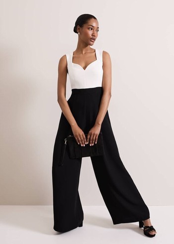 Phase Eight Maisy Jumpsuit Black/White Canada | CKQLDX-539